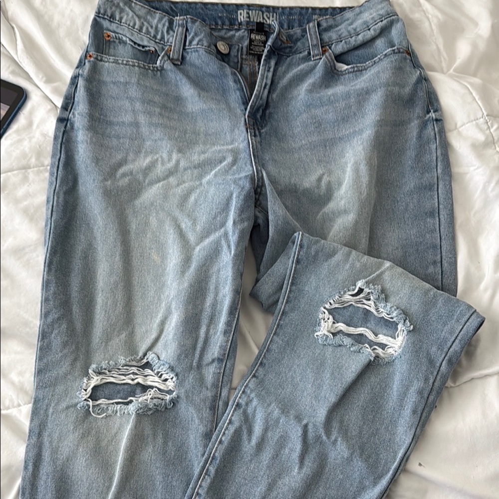 Rewash Blue Skinny Jeans with Distressed Detailing